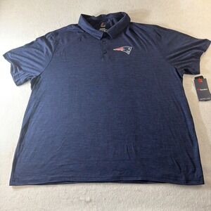 New England Patriots Majestic Polo Shirt Mens 4XL Fanatics NFL NWT Navy Blue